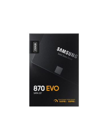 Samsung | SSD | 870 EVO | 250 GB | SSD form factor 2.5" | Solid-state drive interface SATA III | Read speed 560 MB/s | Write sp