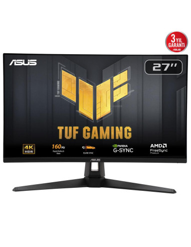 LCD Monitor, ASUS, 90LM0AR0-B01371, 27", Gaming, Panel IPS, 3840x2160, 16:9, 160Hz, Matte, 1 ms, Speakers, Tilt, Colour Black, 