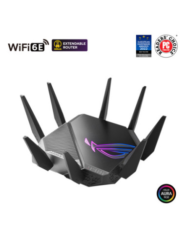 Wi-Fi 6 Tri-Band Gigabit Gaming Router | ROG GT-AXE11000 Rapture | 802.11ax | 1148+4804+4804 Mbit/s | 10/100/1000/2500 Mbit/s |