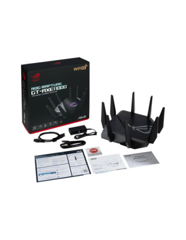 Wi-Fi 6 Tri-Band Gigabit Gaming Router | ROG GT-AXE11000 Rapture | 802.11ax | 1148+4804+4804 Mbit/s | 10/100/1000/2500 Mbit/s |