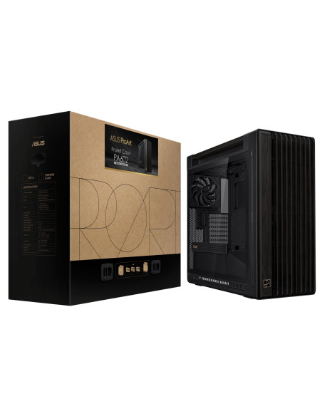 Case, ASUS, ProArt PA602 Wood Edition - Tempered Glass Panel, MidiTower, Case product features Transparent panel, ATX, EATX, Mi