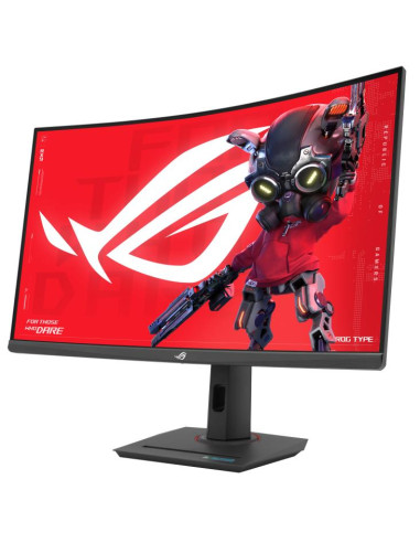 LCD Monitor, ASUS, ROG Strix XG32WCMS, 31.5", Gaming/Curved, Panel VA, 2560x1440, 16:9, 280Hz, 1 ms, Swivel, Pivot, Height adju