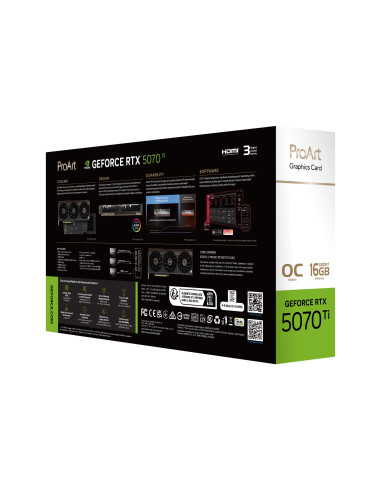 Graphics Card, ASUS, NVIDIA, GeForce RTX 5070 Ti, 16 GB, GDDR7, 256 bit, PCI Express 5.0, Active, PROART-RTX5070TI-O16G