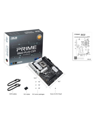 Mainboard, ASUS, Intel B860 Express, LGA1851, ATX, Memory DDR5, Memory slots 4, PRIMEB860-PLUS-CSM