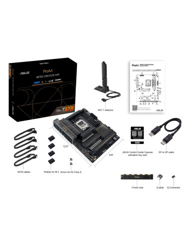 Mainboard, ASUS, AMD X870E, SAM5, ATX, Memory DDR5, Memory slots 4, 3xPCI-Express 4.0 16x, 2xPCI-Express 5.0 16x, 4xM.2, 1xHDMI