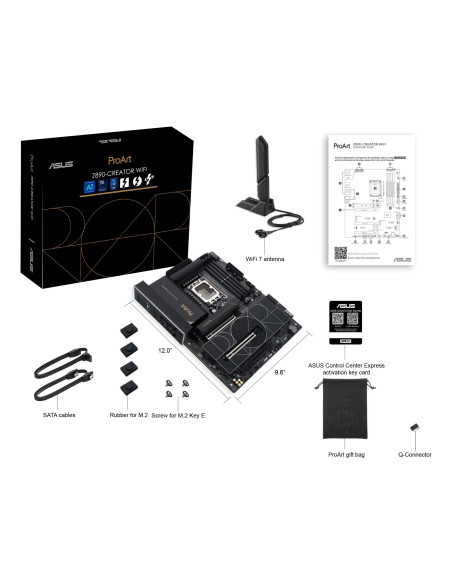 Mainboard, ASUS, Intel Z890, LGA1851, ATX, Memory DDR5, Memory slots 4, 1xPCI-Express 4.0 16x, 2xPCI-Express 5.0 16x, 5xM.2, 1x