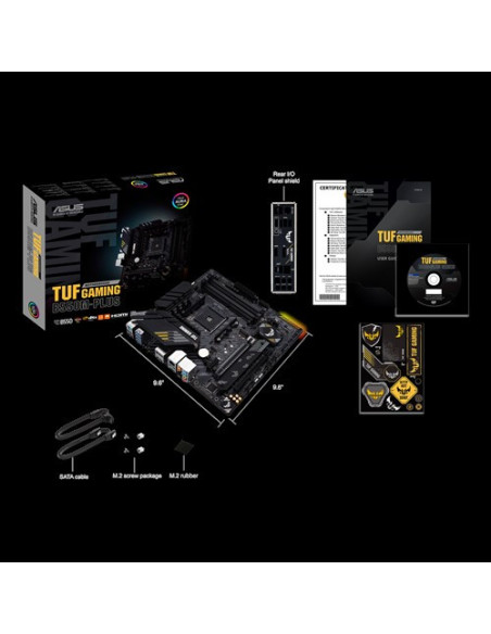 Asus | TUF Gaming B550M-Plus | Processor family AMD | Processor socket AM4 | DDR4 | Memory slots 4 | Chipset AMD B | Micro ATX