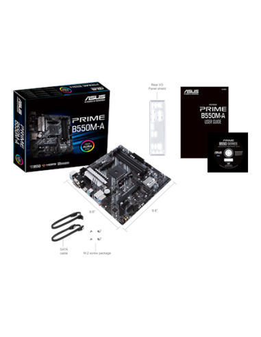Asus | PRIME B550M-A | Processor family AMD | Processor socket AM4 | DDR4 | Memory slots 4 | Supported hard disk drive interfac