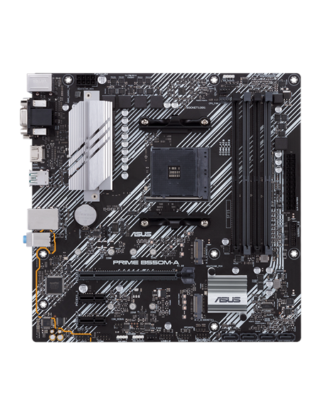 Asus | PRIME B550M-A | Processor family AMD | Processor socket AM4 | DDR4 | Memory slots 4 | Supported hard disk drive interfac