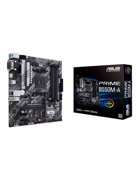 Asus | PRIME B550M-A | Processor family AMD | Processor socket AM4 | DDR4 | Memory slots 4 | Supported hard disk drive interfac