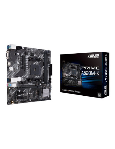 Asus | PRIME A520M-K | Processor family AMD | Processor socket AM4 | DDR4 | Memory slots 2 | Supported hard disk drive interfac