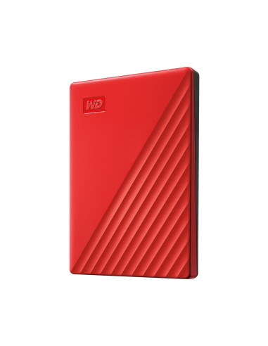 External HDD, WESTERN DIGITAL, My Passport, 2TB, USB 2.0, USB 3.0, USB 3.2, Colour Red, WDBYVG0020BRD-WESN