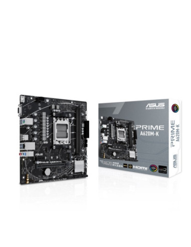 Asus | PRIME A620M-K | Processor family AMD | Processor socket AM5 | DDR5 DIMM | Memory slots 2 | Supported hard disk drive int