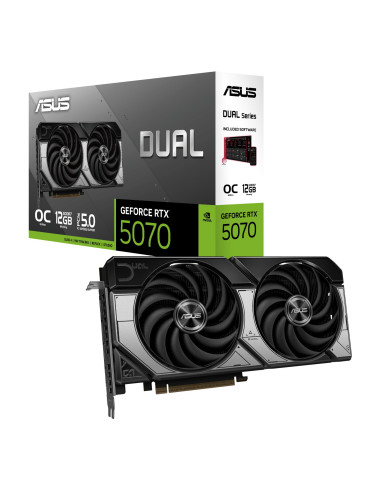 Graphics Card, ASUS, NVIDIA GeForce RTX 5070, 12 GB, GDDR7, 192 bit, PCIE 5.0 16x, Dual Slot Fansink, 1xHDMI, 3xDisplayPort, DU