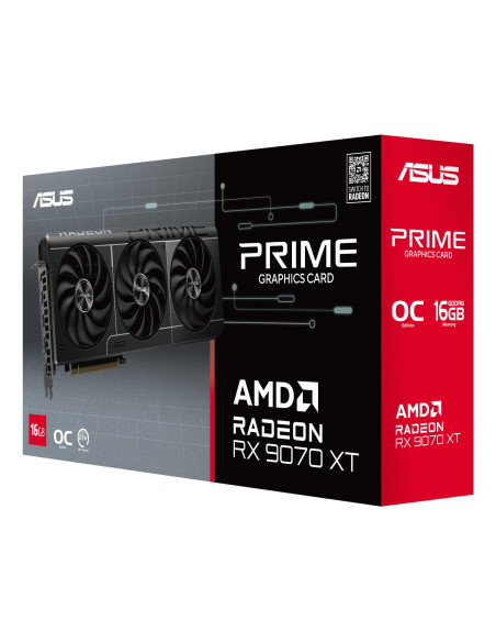 Graphics Card, ASUS, AMD Radeon RX 9070 XT, 16 GB, GDDR6, 256 bit, PCIE 5.0 16x, Triple slot Fansink, 1xHDMI, 3xDisplayPort, PR