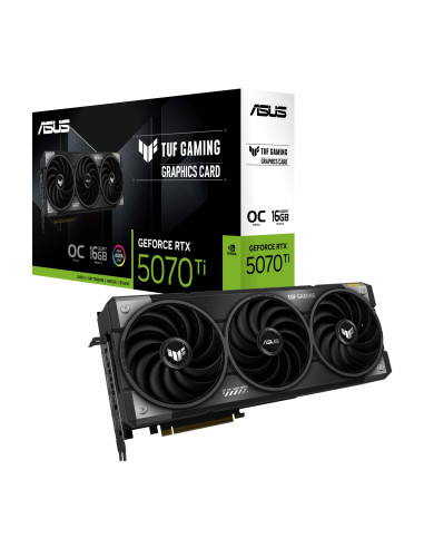 Graphics Card, ASUS, NVIDIA GeForce RTX 5070 Ti, 16 GB, GDDR7, 256 bit, PCIE 5.0 16x, Triple slot Fansink, 2xHDMI, 2xDisplayPor