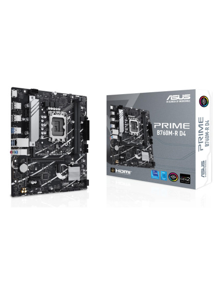 Mainboard, ASUS, Intel B760 Express, LGA1700, Micro-ATX, Memory DDR4, Memory slots 2, 2xPCI-Express 4.0 1x, 1xPCI-Express 4.0 1