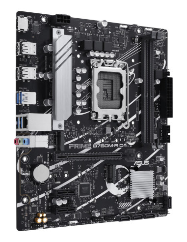 Mainboard, ASUS, Intel B760 Express, LGA1700, Micro-ATX, Memory DDR4, Memory slots 2, 2xPCI-Express 4.0 1x, 1xPCI-Express 4.0 1