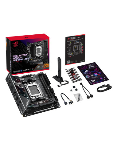 Mainboard, ASUS, AMD B850, SAM5, Mini-ITX, Memory DDR5, Memory slots 2, 1xPCI-Express 4.0 16x, 1xPCI-Express 5.0 16x, 2xM.2, 1x