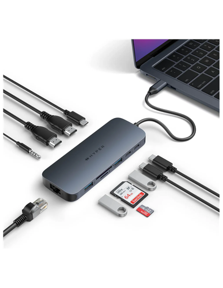 Hyper | HyperDrive Next 11 Port USB-C Hub | HD4006GL | Ethernet LAN (RJ-45) ports 1 | HDMI ports quantity 2 x 4K 60Hz