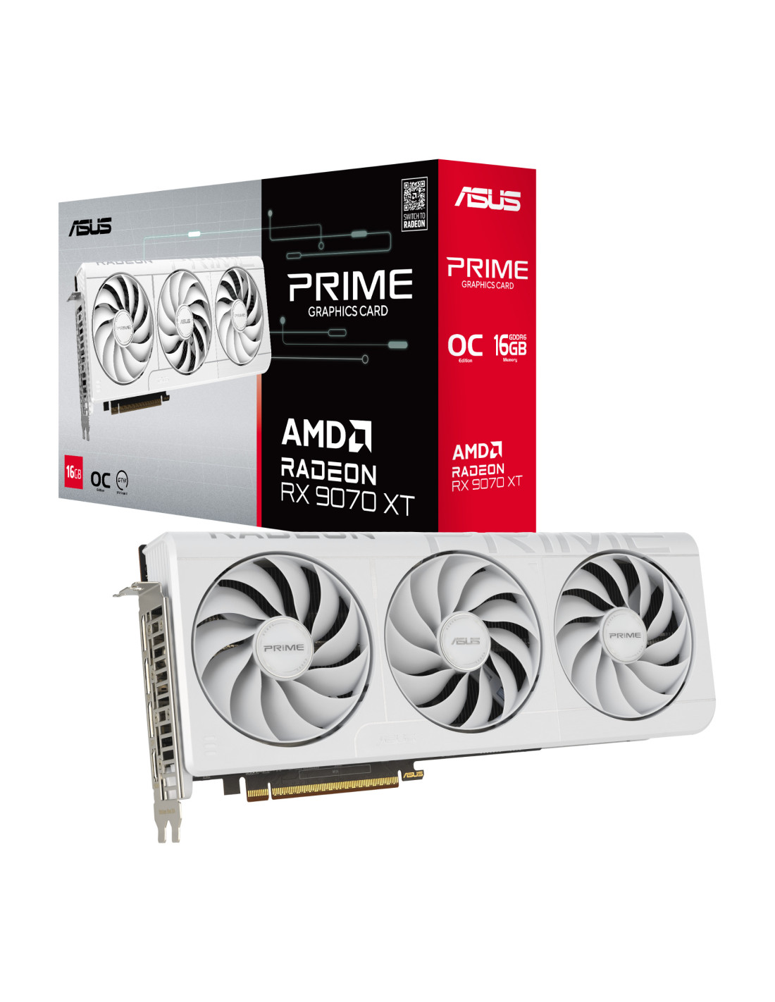 Asus Prime Radeon RX 9070 XT White OC Edition 16GB GDDR6 | AMD | 16 GB ...