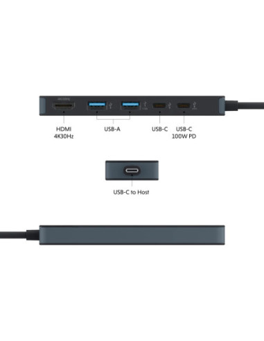 Hyper HyperDrive Flex 5 Port USB-C Hub | HD4101BKGL | HDMI ports quantity 1