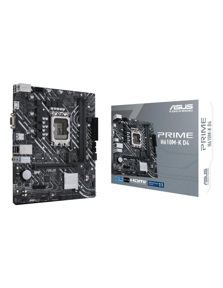 Mainboard, ASUS, Intel H610, LGA1700, MicroATX, Memory DDR4, Memory slots 2, 1xPCI-Express 3.0 1x, 1xPCI-Express 4.0 16x, 1xM.2