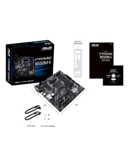 Mainboard, ASUS, AMD B550, SAM4, MicroATX, 2xPCI-Express 3.0 1x, 2xM.2, 1xPCI-Express 4.0 16x, Memory DDR4, Memory slots 4, 1x1