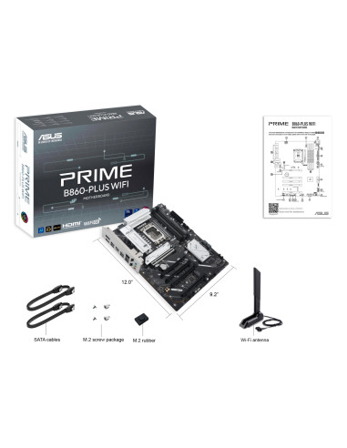 Mainboard, ASUS, Intel B860 Express, LGA1851, ATX, Memory DDR5, Memory slots 4, PRIMEB860-PLUSWIFI