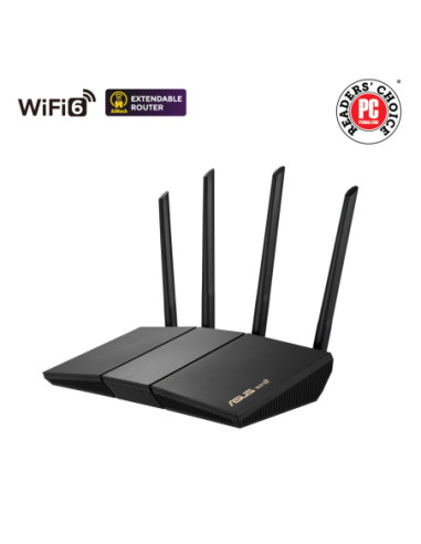 Wireless AX3000 Dual Band WiFi 6 | RT-AX57 | 802.11ax | 2402+574 Mbit/s | 10/100/1000 Mbit/s | Ethernet LAN (RJ-45) ports 4 | M