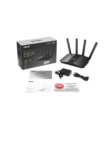 DWiFi 7 AiMesh Extendable Router | RT-BE58U | 802.11be | 10/100/1000 Mbit/s | Ethernet LAN (RJ-45) ports 5 | Mesh Support Yes |