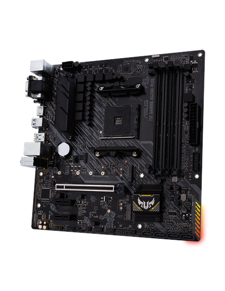 Asus | TUF GAMING A520M-PLUS | Processor family AMD | Processor socket AM4 | DDR4 | Memory slots 4 | Supported hard disk drive 