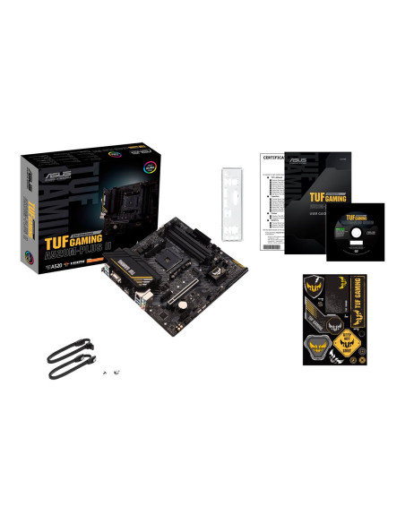 Asus | TUF GAMING A520M-PLUS II | Processor family AMD | Processor socket AM4 | DDR4 DIMM | Memory slots 4 | Supported hard dis