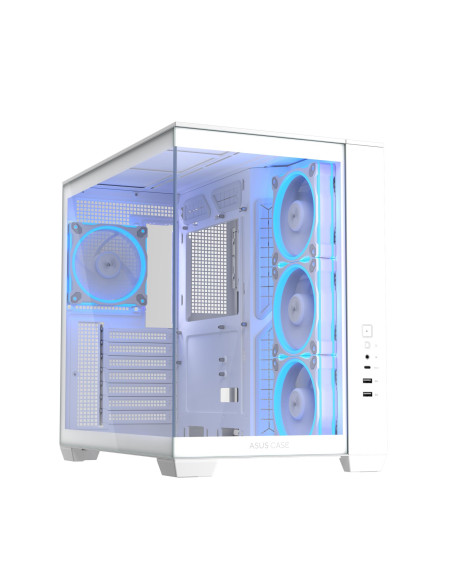 Case, ASUS, ATX/micro ATX/Mini-ITX, White, PC, A32 Plus TG ARGB White, 90DC00S3-B19000