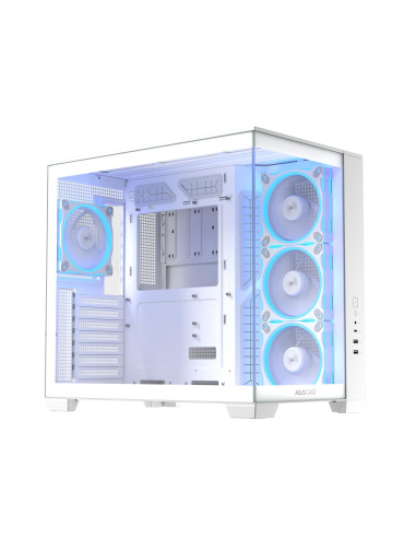 Case, ASUS, ATX/micro ATX/Mini-ITX, White, PC, A32 Plus TG ARGB White, 90DC00S3-B19000