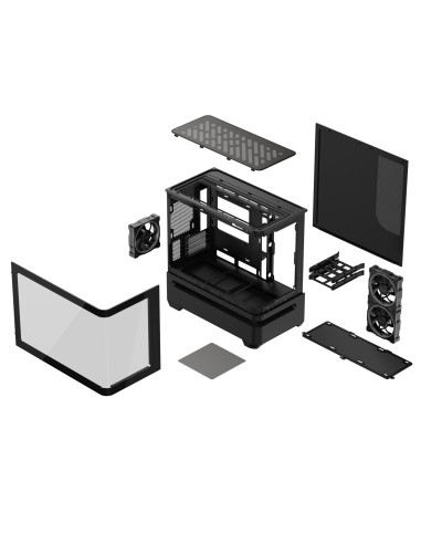 Case, ASUS, micro ATX/Mini-ITX, Black, Midi Tower, PC, Prime AP202 ARGB, PRIMEAP202TG