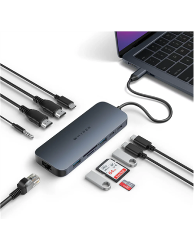 Hyper | HyperDrive Next 11 Port USB-C Hub | HD4006GL | Ethernet LAN (RJ-45) ports 1 | HDMI ports quantity 2 x 4K 60Hz