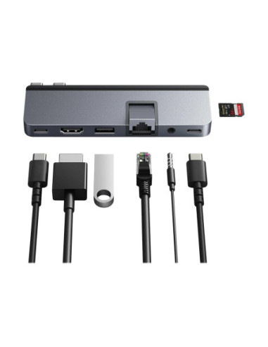 Hyper | HyperDrive DUO PRO 7-in-2 USB-C Hub for MacBook Air/Pro 2016-2020 | Ethernet LAN (RJ-45) ports 1 | HDMI ports quantity 