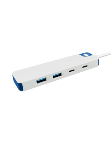 Hyper HyperDrive Flex 4 Port USB-C Combo Hub, White/Blue | HD5200BUGL