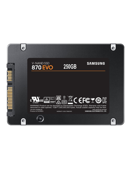 Samsung | SSD | 870 EVO | 250 GB | SSD form factor 2.5" | Solid-state drive interface SATA III | Read speed 560 MB/s | Write sp