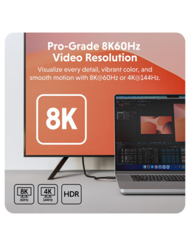 Hyper | HyperDrive Next USB4 Type-C Performance Cable, 1.2 m | HD6500BKGL