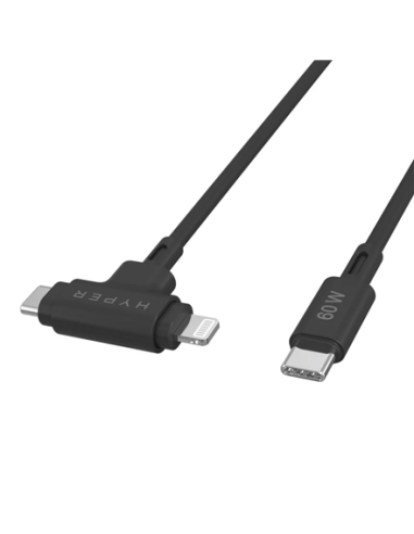 Hyper | HyperJuice Silicone USB-C to USB-C and Lightning Hybrid 60W Cable