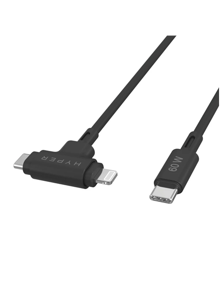Hyper | HyperJuice Silicone USB-C to USB-C and Lightning Hybrid 60W Cable