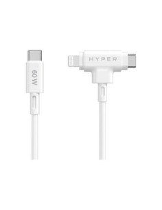 Hyper | HyperJuice Silicone USB-C to USB-C and Lightning Hybrid 60W Cable