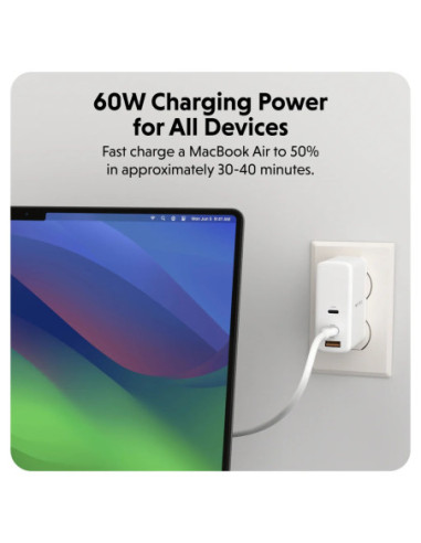 Hyper | HyperJuice USB-C Silicone Charging Cable, 1.5 m, White | HJ4011WHGL