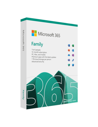 Microsoft | 365 Family | 6GQ-01897 | M365 Family | FPP | License term 1 year(s) | English | EuroZone Medialess