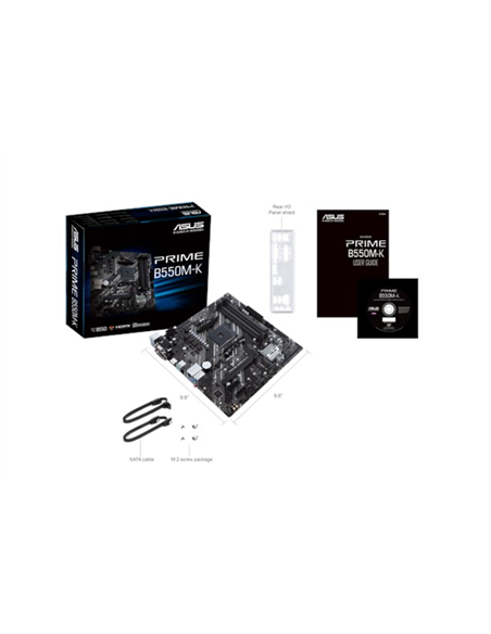 Asus | PRIME B550M-K | Processor family AMD | Processor socket AM4 | DDR4 | Memory slots 4 | Chipset AMD B | Micro ATX