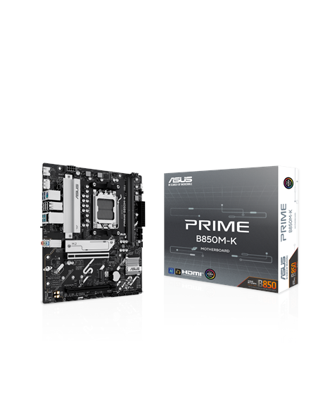 Asus PRIME B850M-K | Processor family AMD | Processor socket AM5 | DDR5 | Supported hard disk drive interfaces SATA, M.2 | Numb