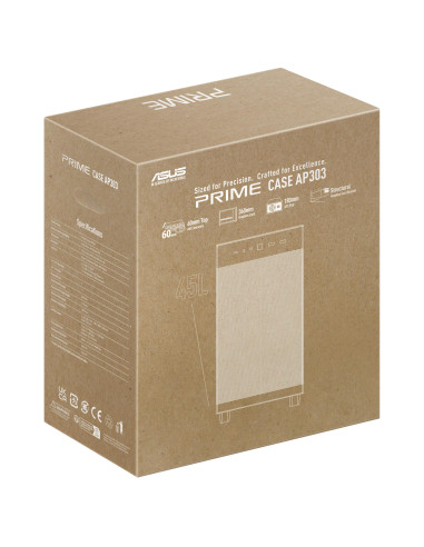 Case, ASUS, ATX/micro ATX/Mini-ITX, Black/Transparent, Midi Tower, PC, PRIME AP303 TG BLACK, 90DC00V0-B39010