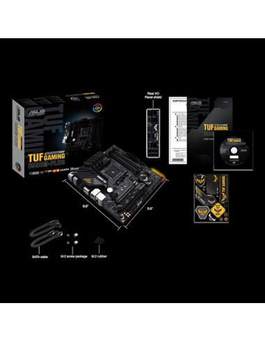Asus | TUF Gaming B550M-Plus | Processor family AMD | Processor socket AM4 | DDR4 | Memory slots 4 | Chipset AMD B | Micro ATX